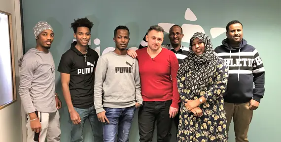 Deltagare i utbildningen Yrkesintroduktion fastighet samlade