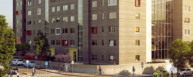 Fasadbild av kvarteret Mars i centrala Trollhättan