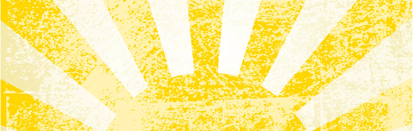 tecknad sol i nyanser av gult