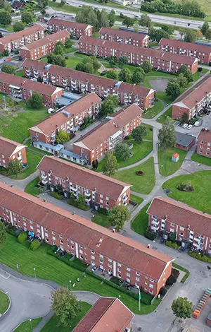 Drönarbild över området Sylte i Trollhättan