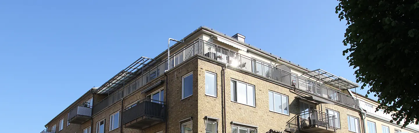 Översta våningarna på fastigheten Minerva 5 i centrala Trollhättan.